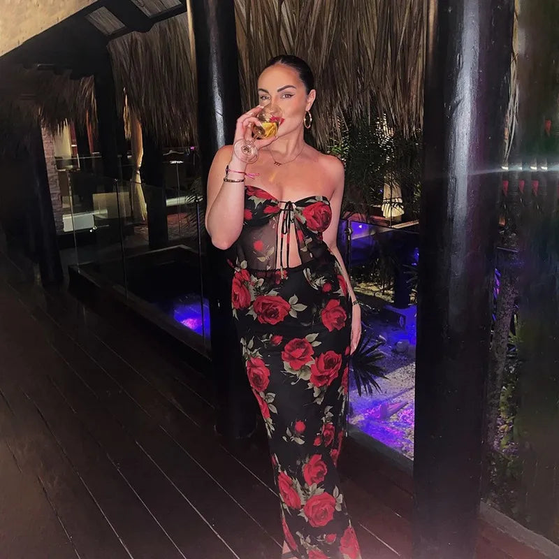 Spicy Red roses two piece set