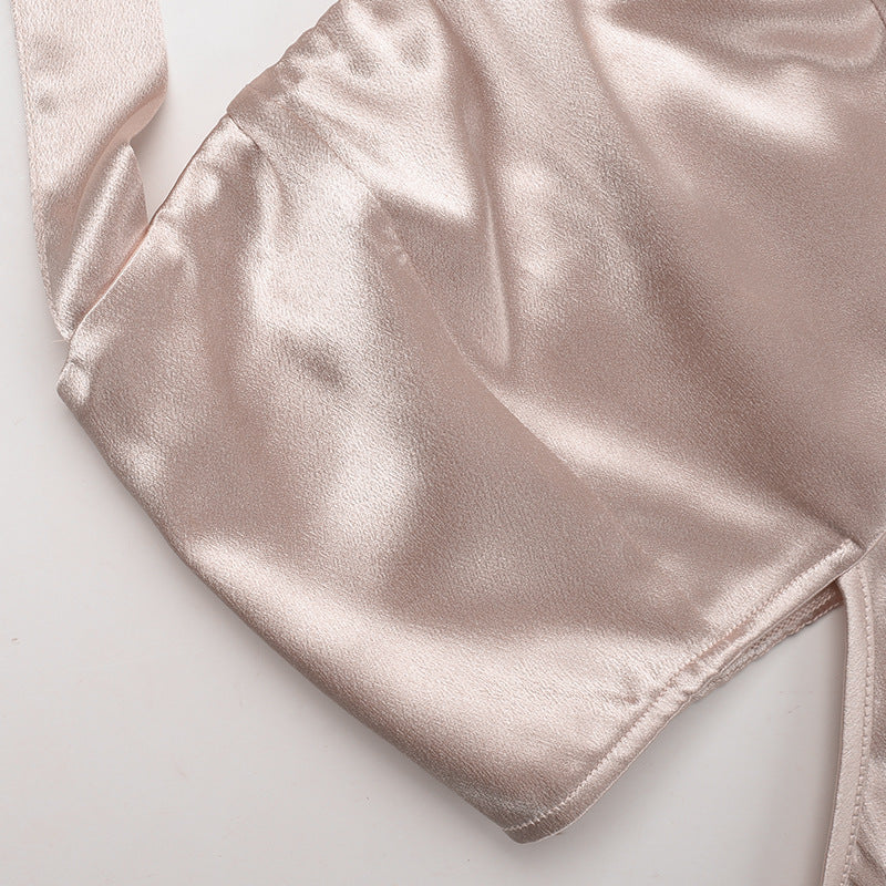 Side slit halter satin dress