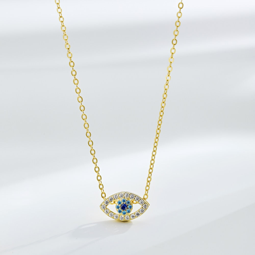 925 Sterling Silver Chain Devil'S Eye Pendant Necklace