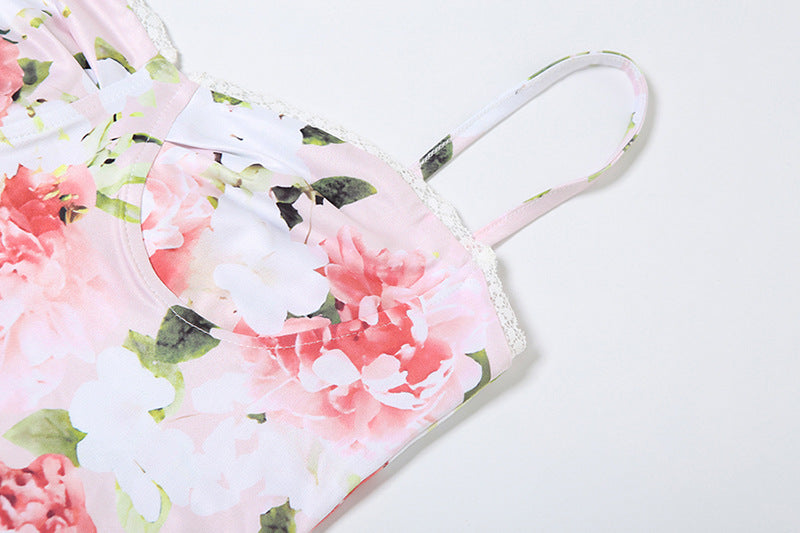 Pastel floral strap maxi dress