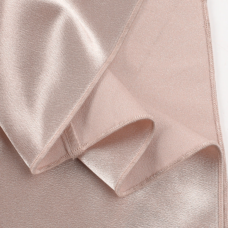 Side slit halter satin dress