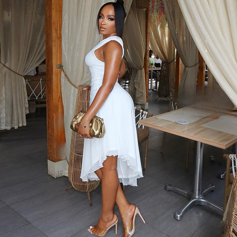 Destiny off shoulder asymmetrical dress