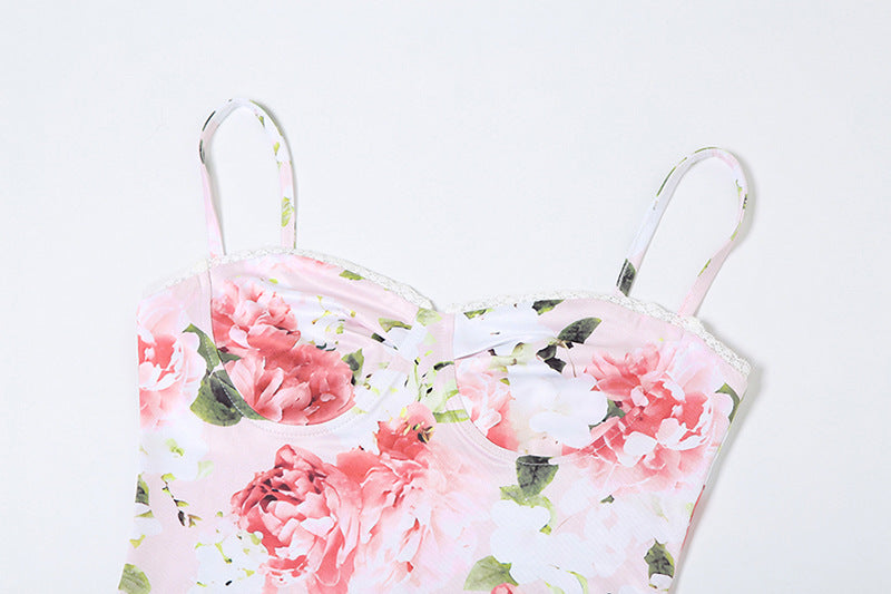 Pastel floral strap maxi dress