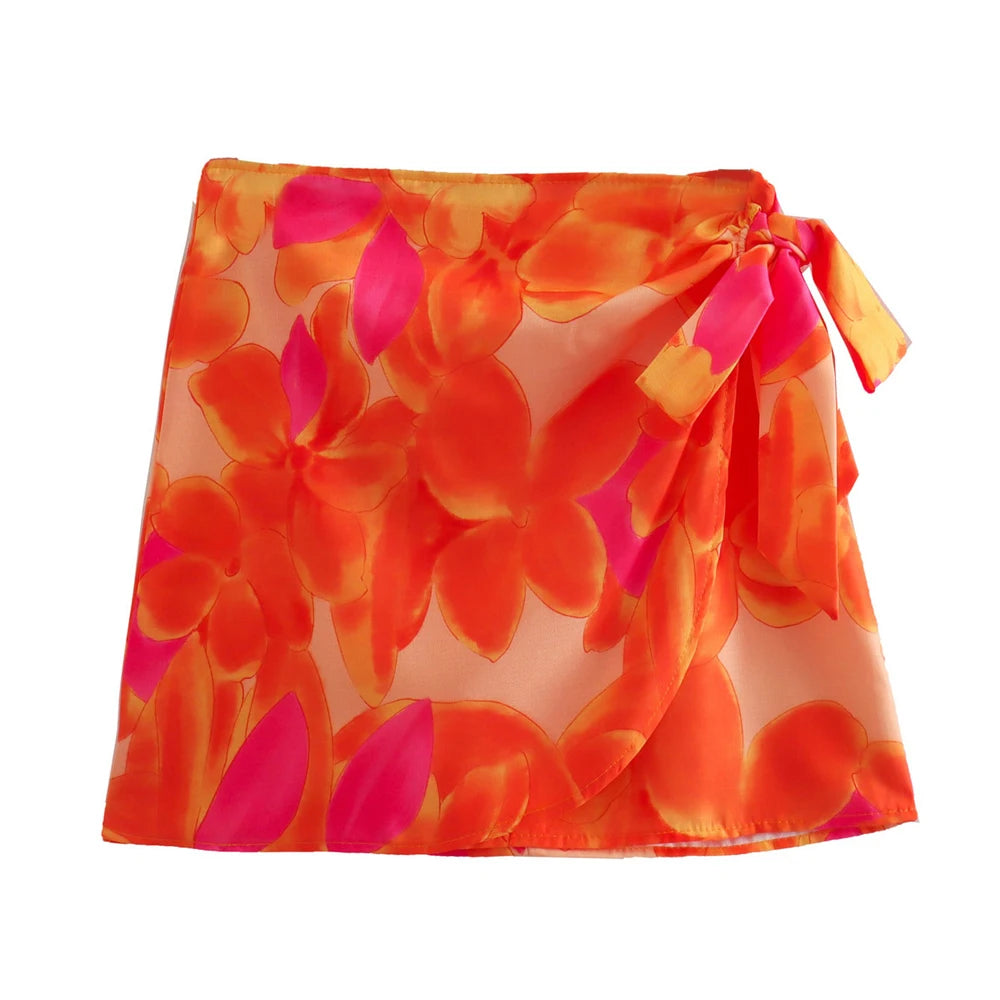 Printed two piece strapless set