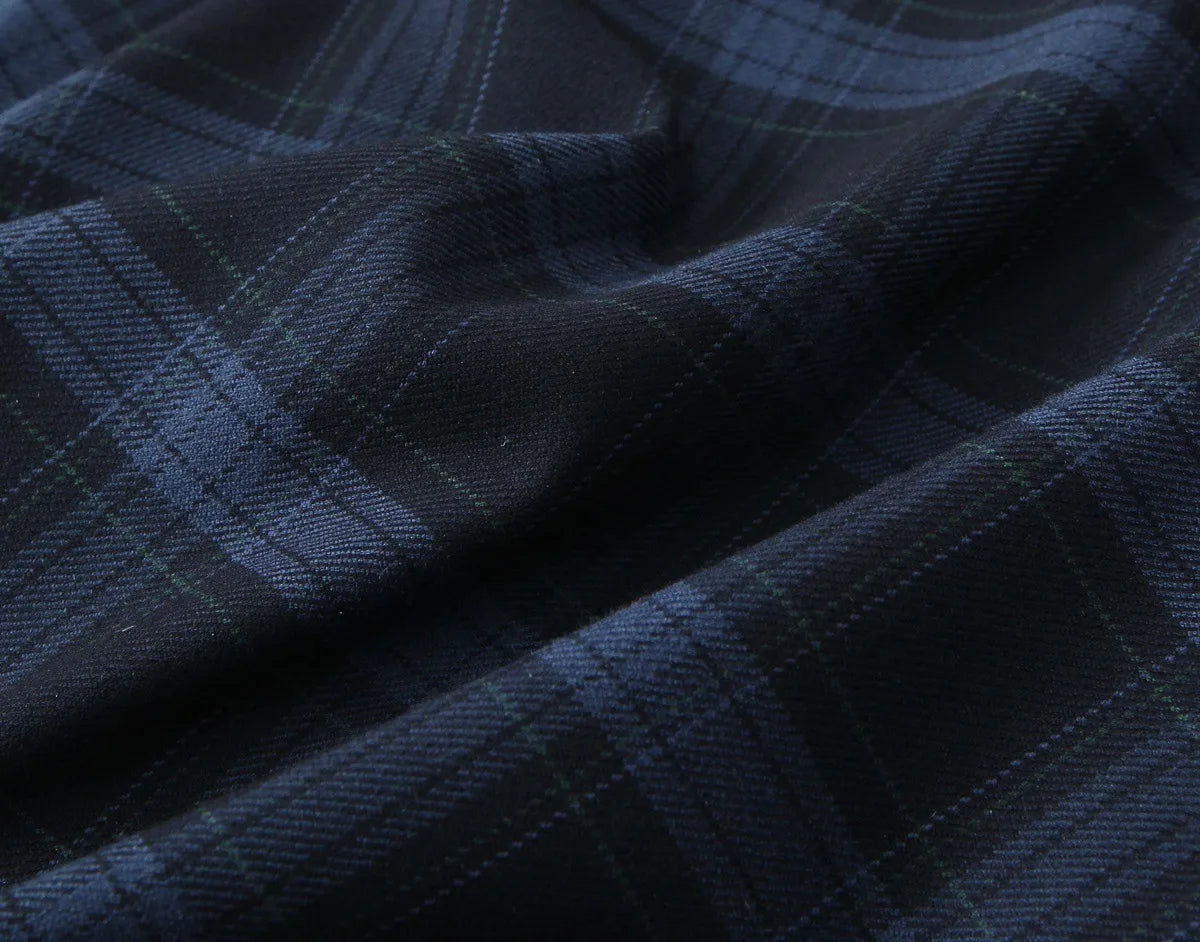 Boatneck plaid mini dress