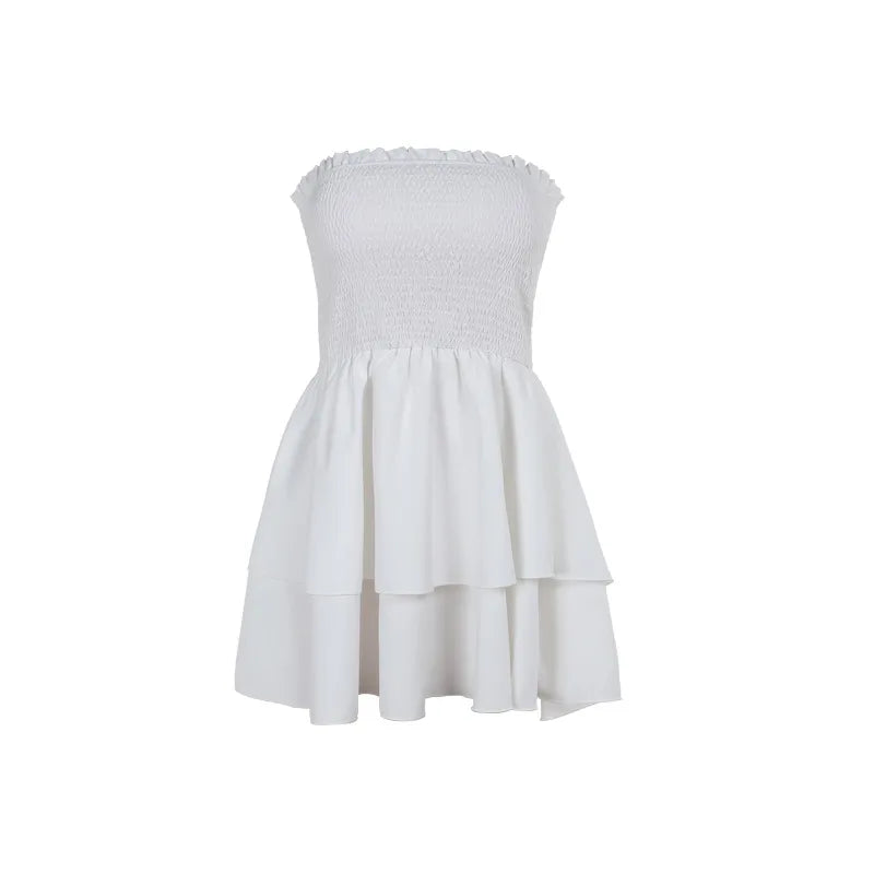 Heather strapless flair mini dress