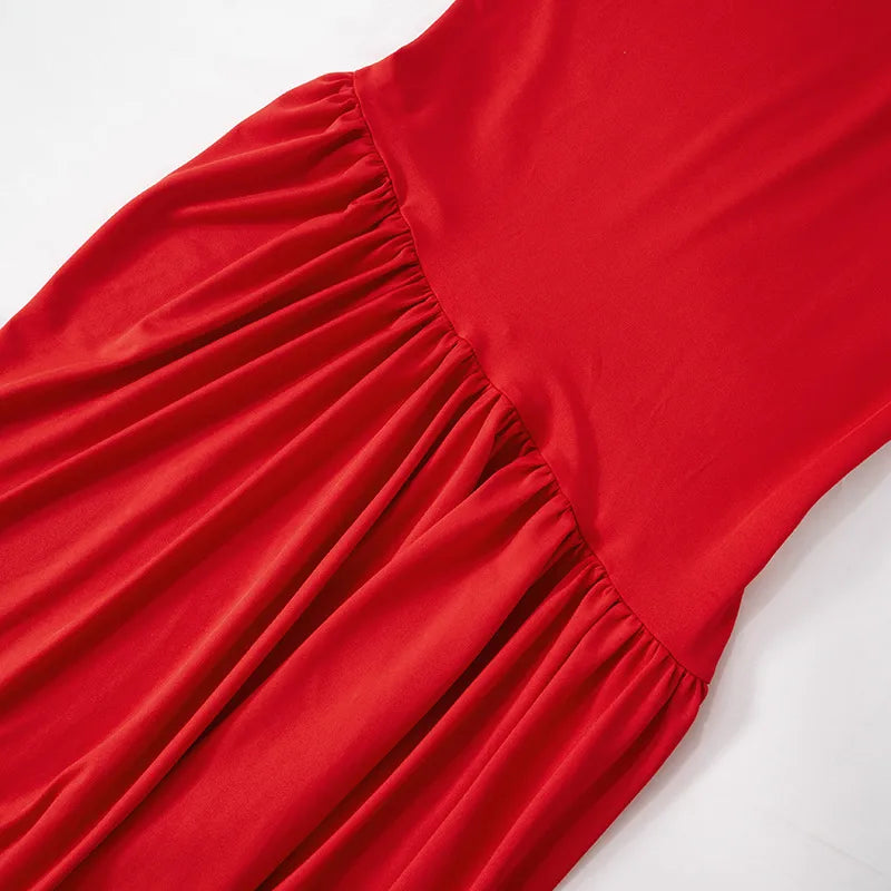 Kohinoor Turtleneck Long Sleeve Solid Maxi Long Dress