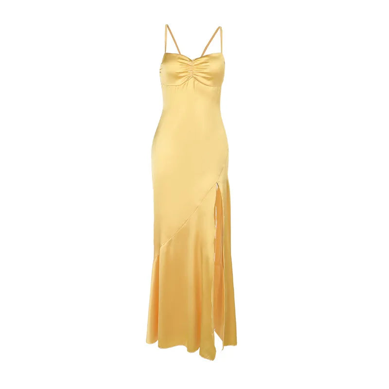 Sweetheart neck sheath side slit cocktail dress