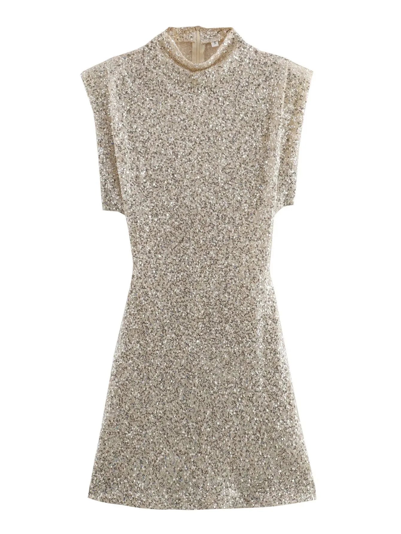 Ursula Round Neck Sequins Sleeveless Cocktail dress