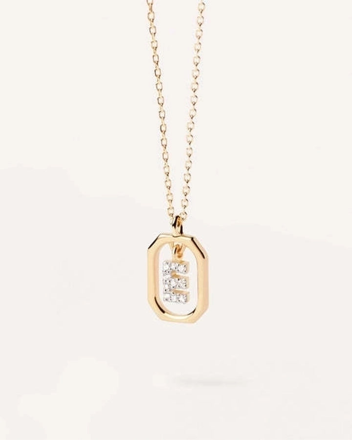 925 Sterling Silver Zircon letter pendant Necklace