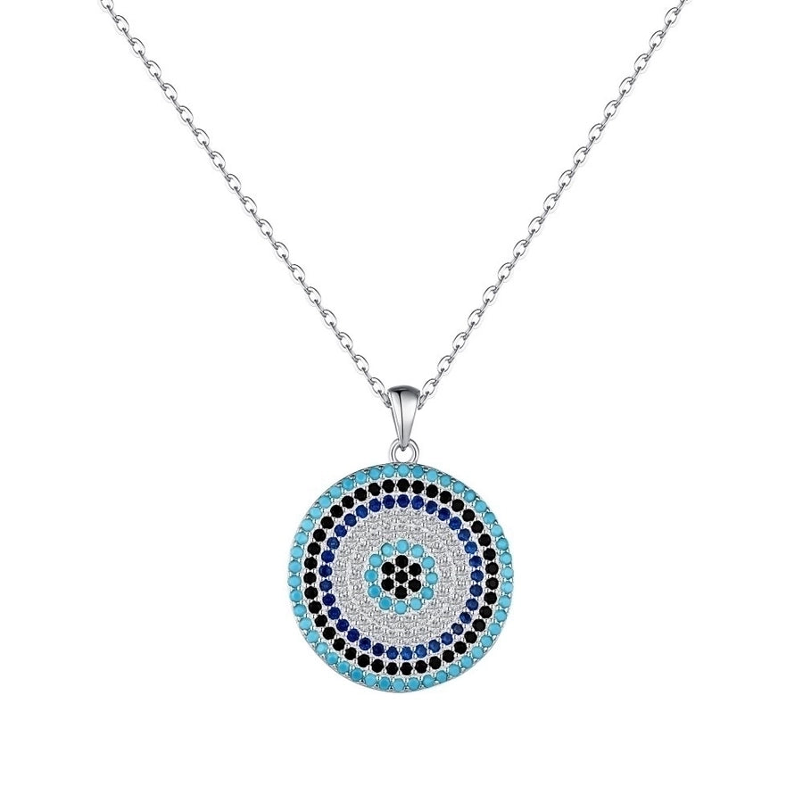 925 Sterling Silver Chain Devil'S Eye Pendant Necklace