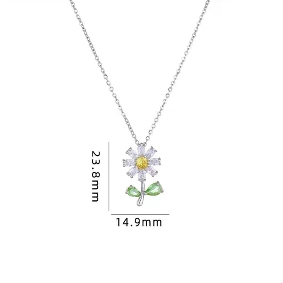 Stainless Steel 18K Gold Plated Flower Necklace