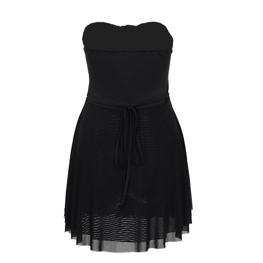 Strapless dress with a flared bottom