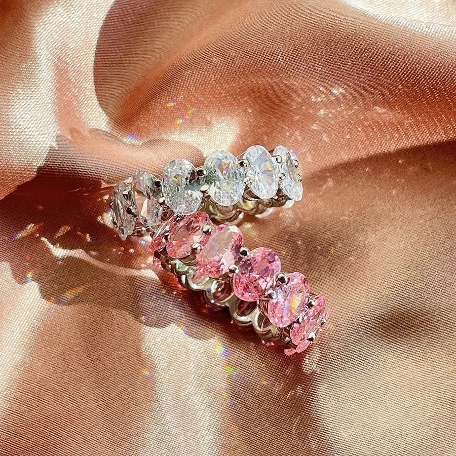 925 Sterling Silver Zircon Geometric Rings