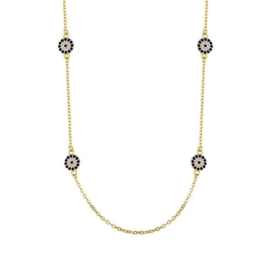925 Sterling Silver Chain Devil'S Eye Pendant Necklace