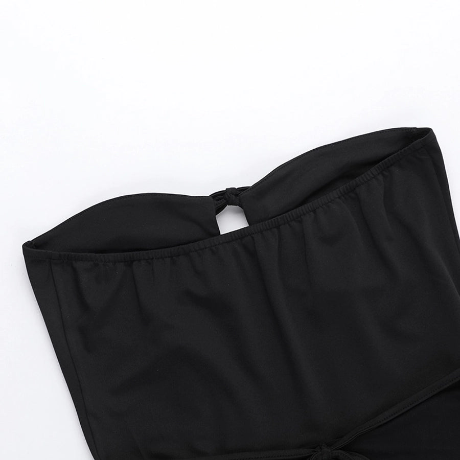 Strapless dress with a flared bottom