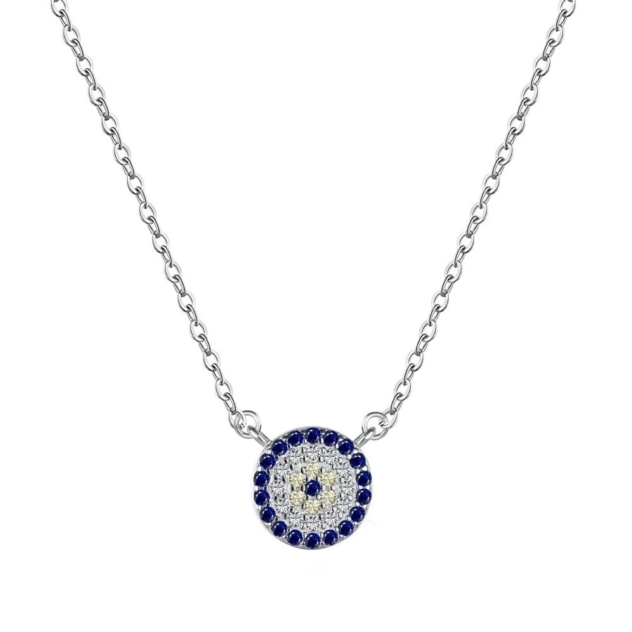 925 Sterling Silver Chain Devil'S Eye Pendant Necklace