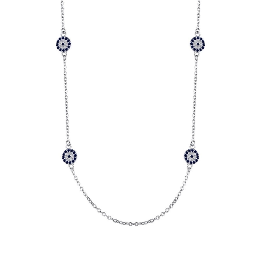 925 Sterling Silver Chain Devil'S Eye Pendant Necklace