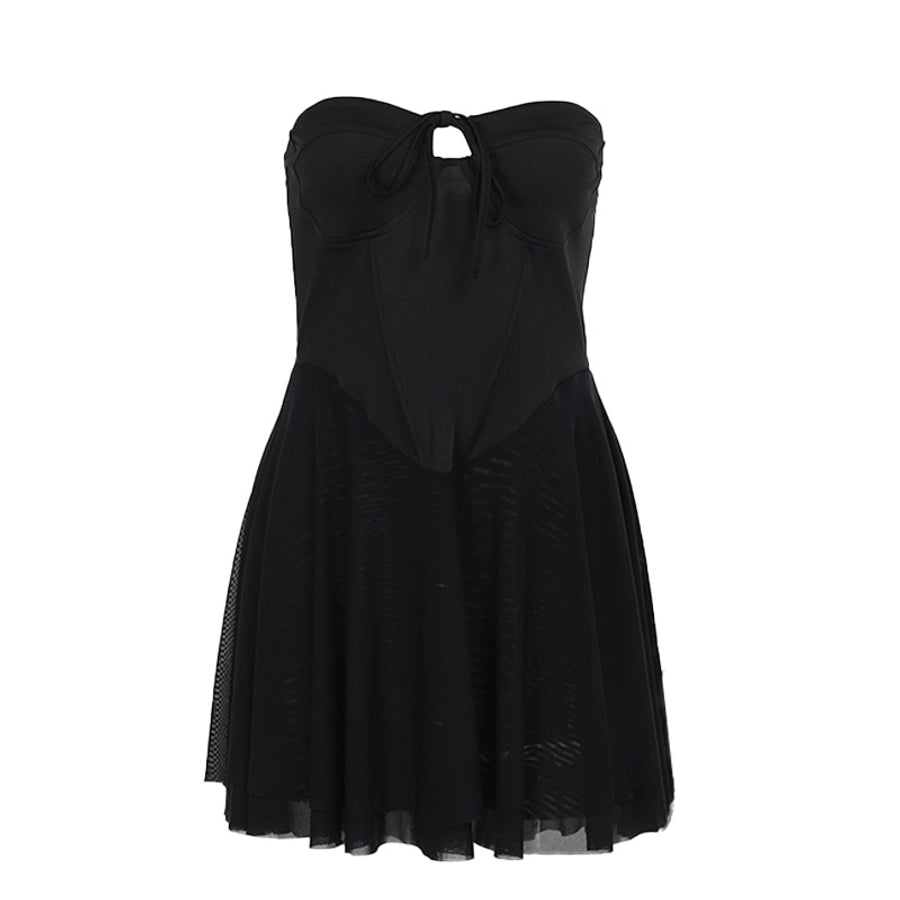 Strapless dress with a flared bottom