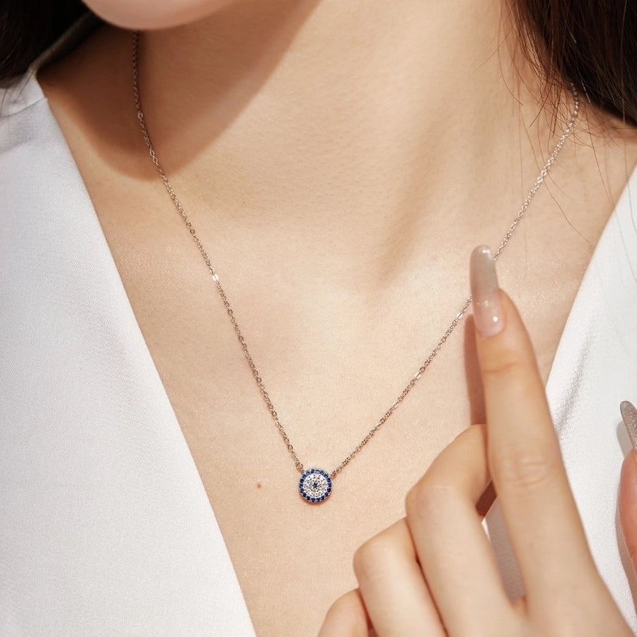 925 Sterling Silver Chain Devil'S Eye Pendant Necklace