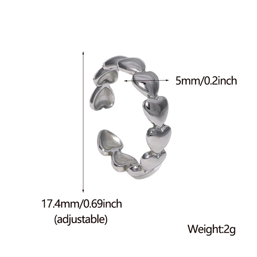 Sweet Heart Shape 304 Stainless Steel 18K Gold Plated Rings