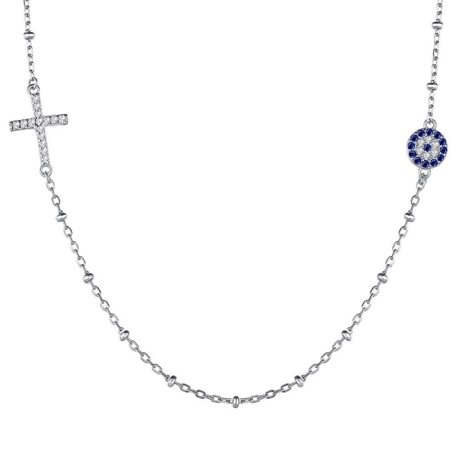925 Sterling Silver Chain Devil'S Eye Pendant Necklace