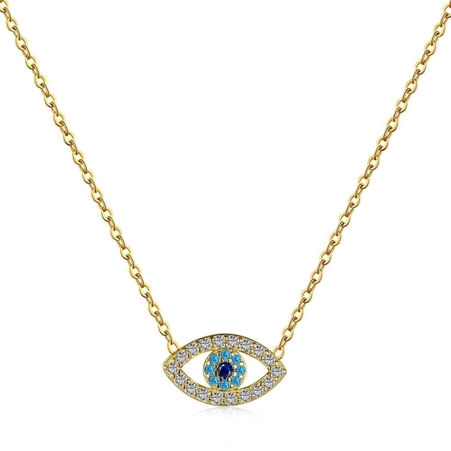 925 Sterling Silver Chain Devil'S Eye Pendant Necklace