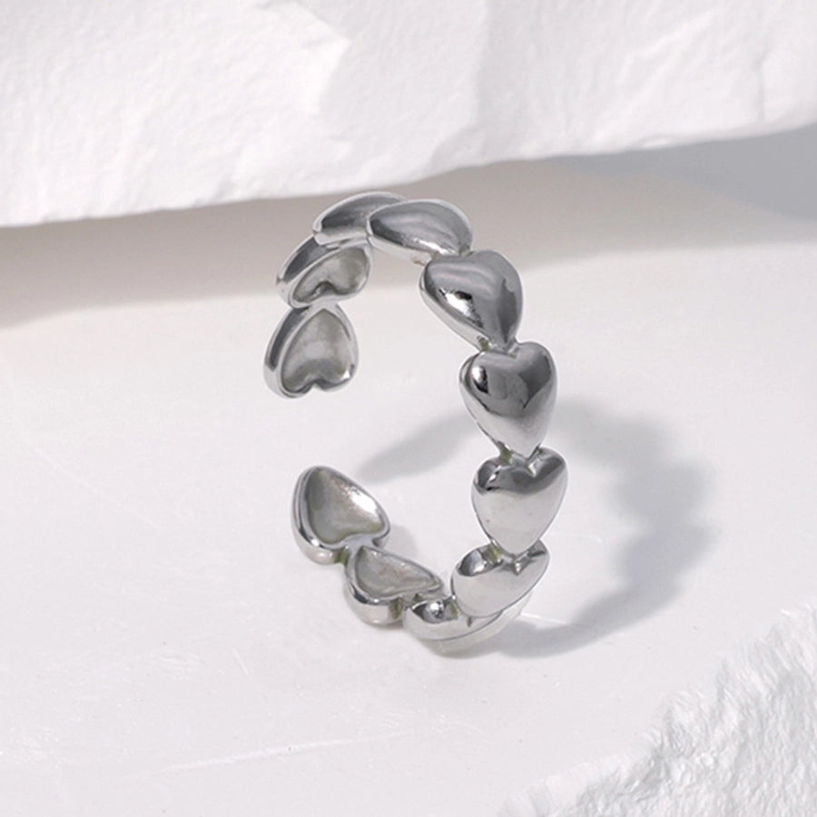 Sweet Heart Shape 304 Stainless Steel 18K Gold Plated Rings