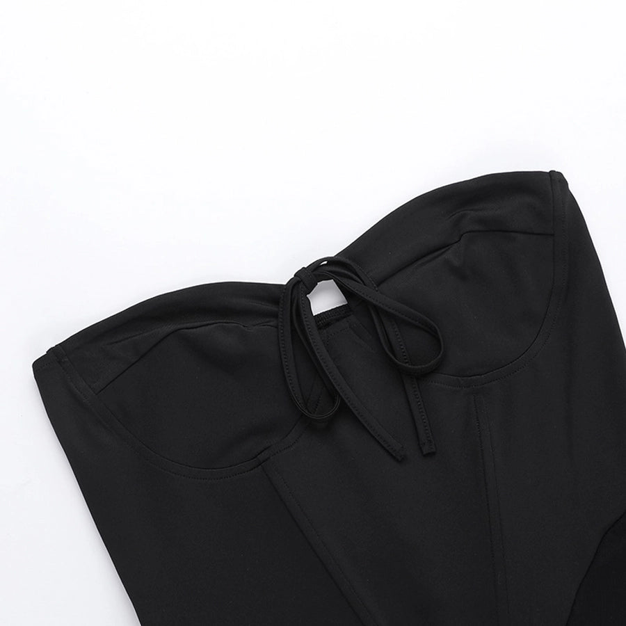 Strapless dress with a flared bottom
