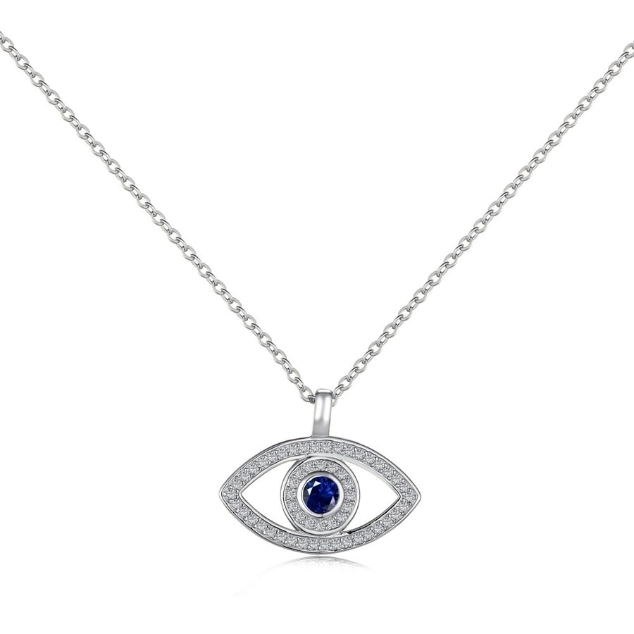 925 Sterling Silver Chain Devil'S Eye Pendant Necklace