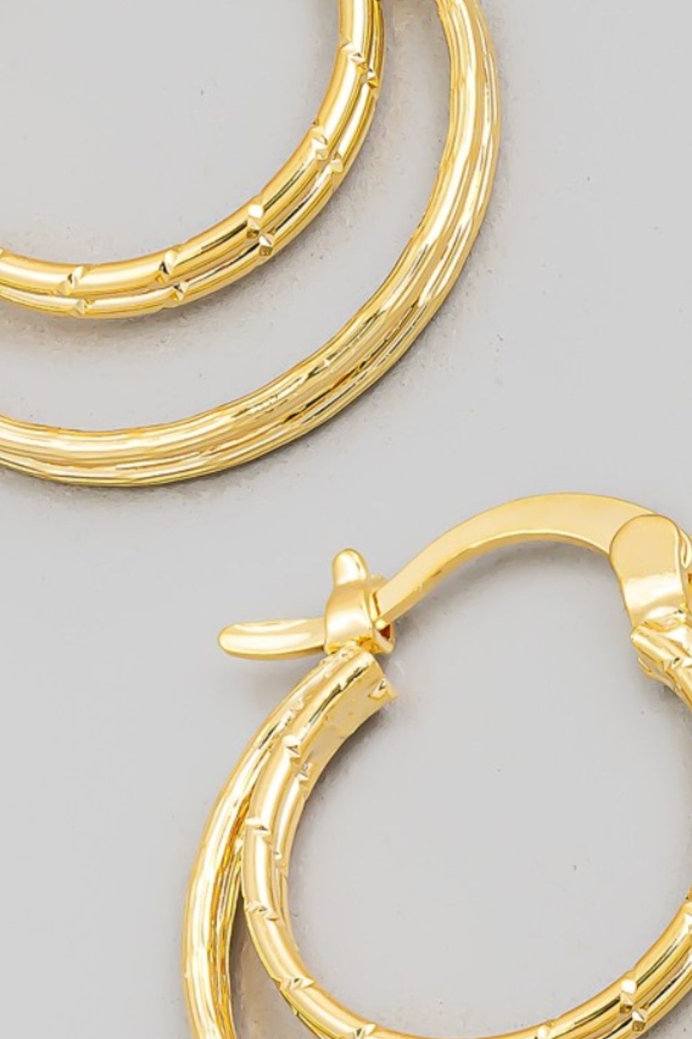 Fame Pincatch Double Circle Hoop Earrings