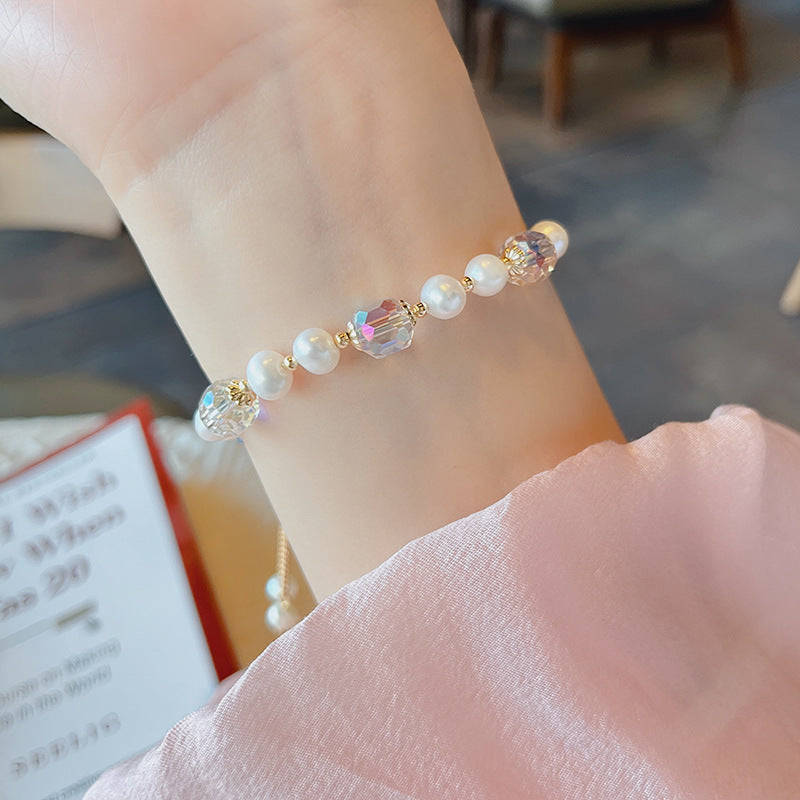 Round pearl beaded bracelet