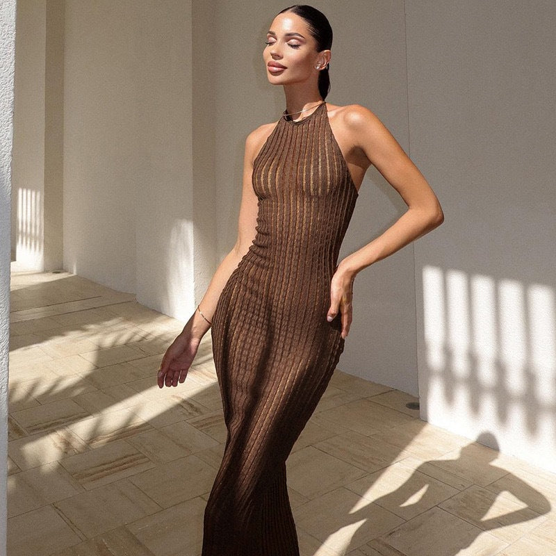 Roxanne Halter brown sundress