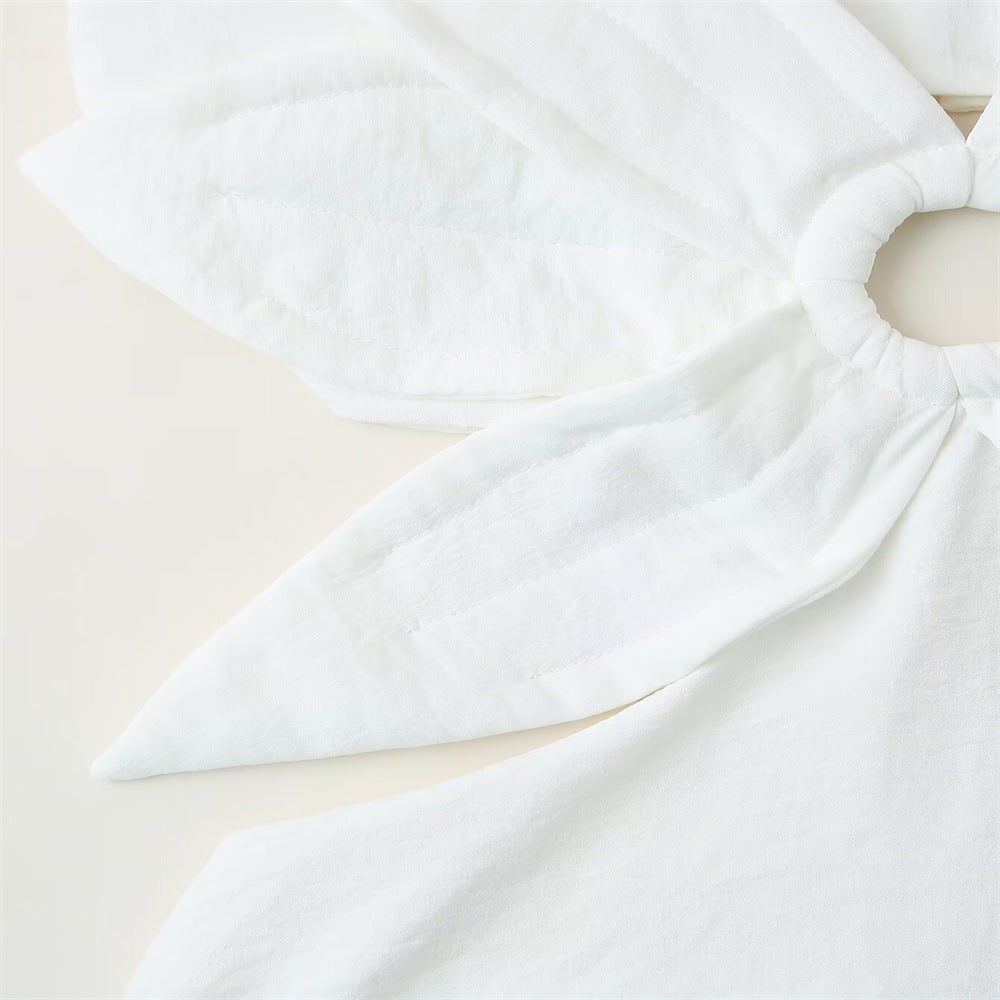 White flower topped maxi dress