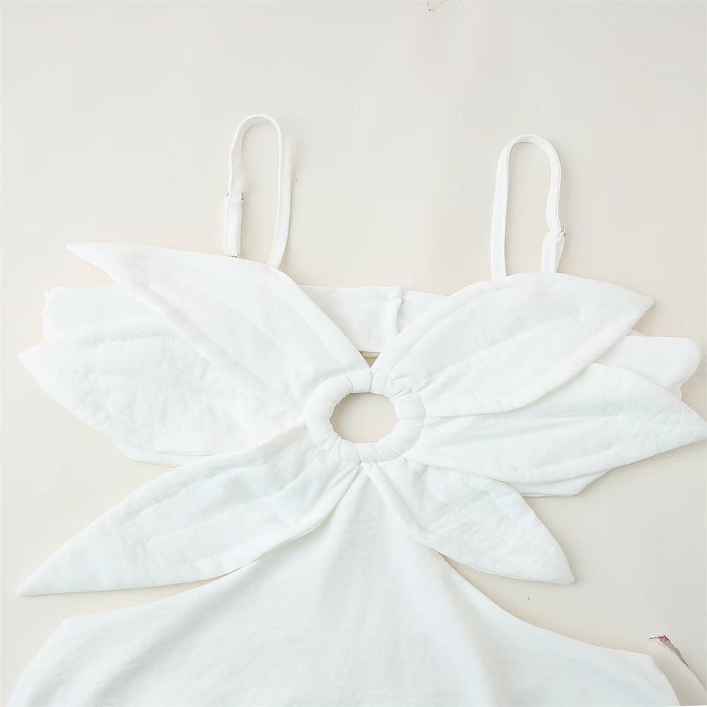 White flower topped maxi dress
