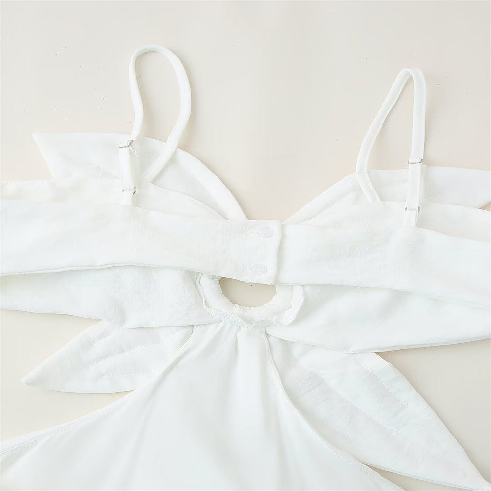 White flower topped maxi dress