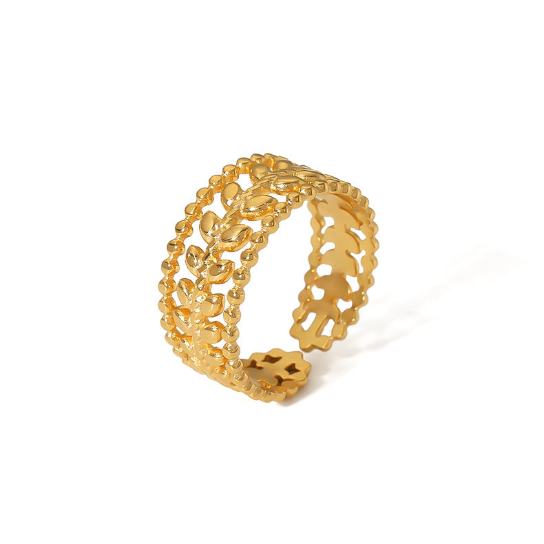 Stainless Steel 18K Gold Plated Geometric Open Rings