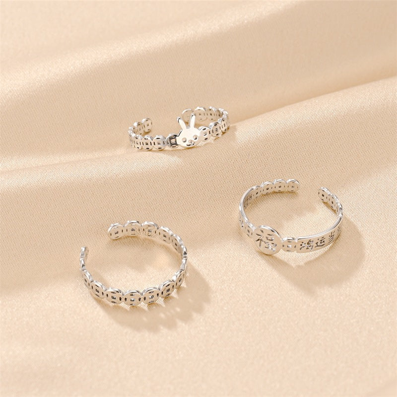 18K Gold Plated Inlay Open Ring