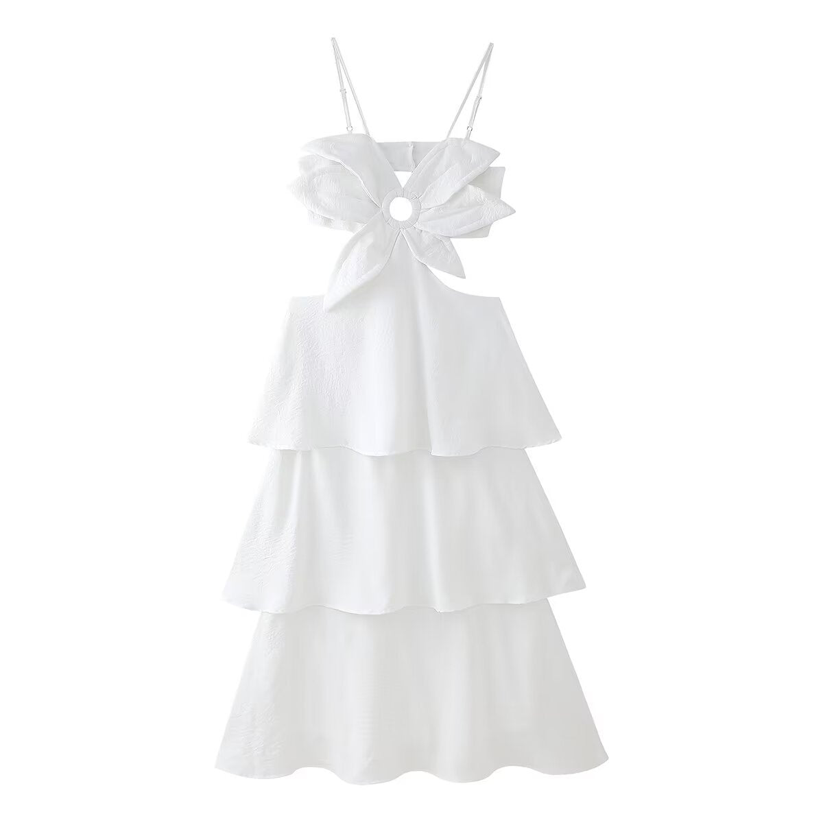 White flower topped maxi dress