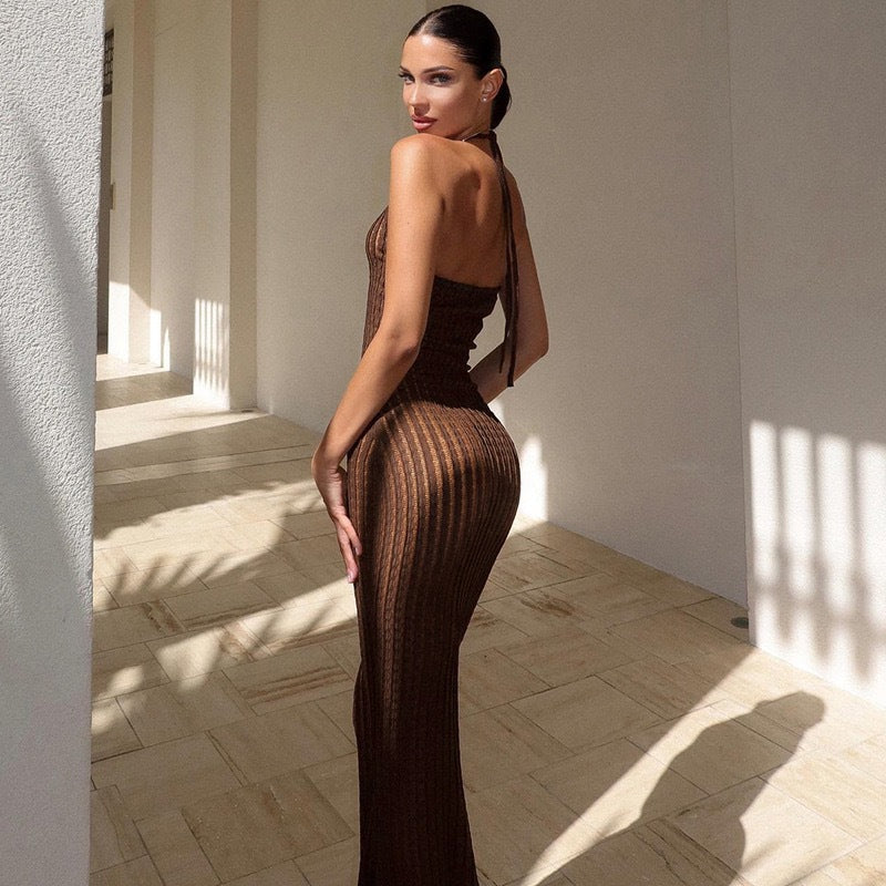 Roxanne Halter brown sundress