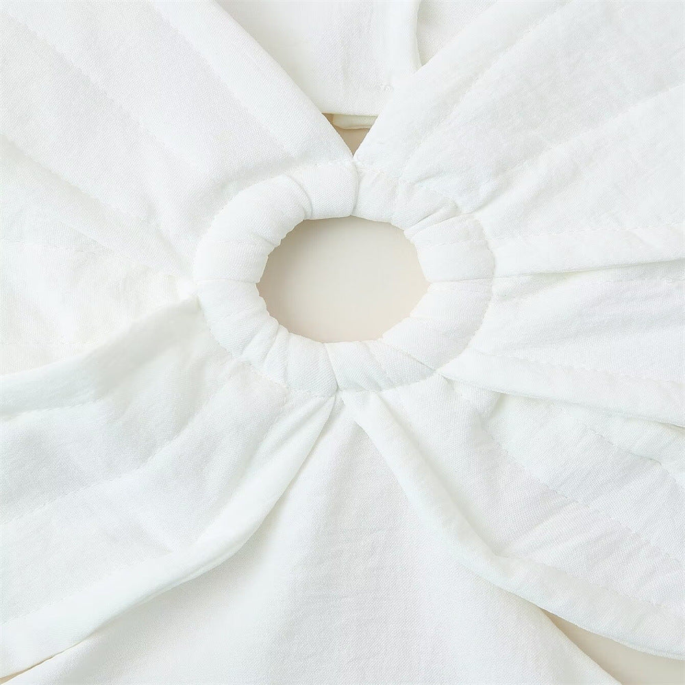 White flower topped maxi dress
