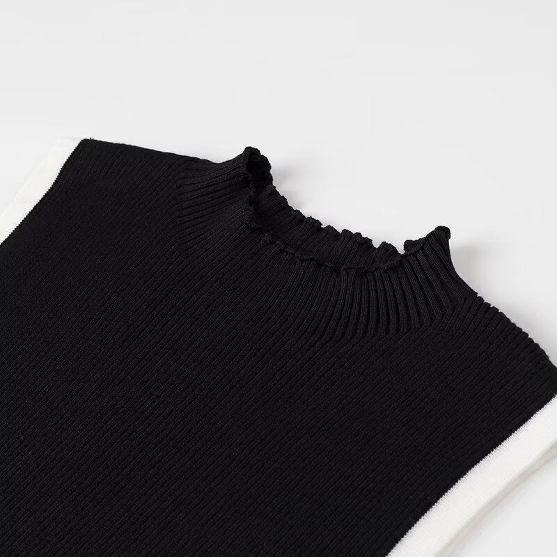 Lucy high neck bordered dress