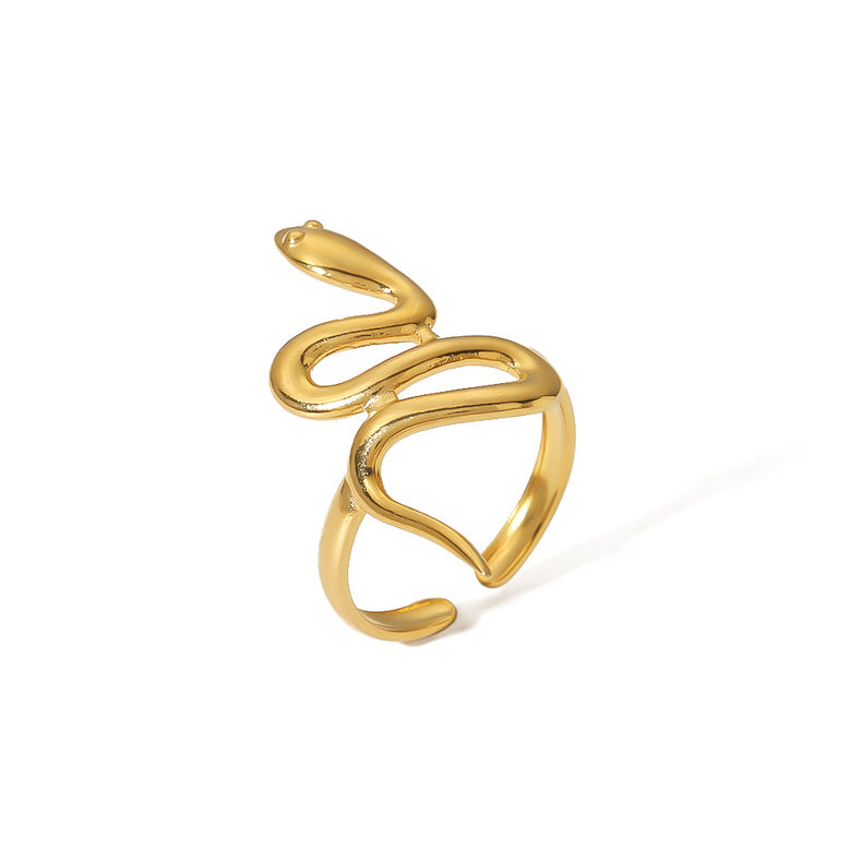 Stainless Steel 18K Gold Plated Geometric Open Rings