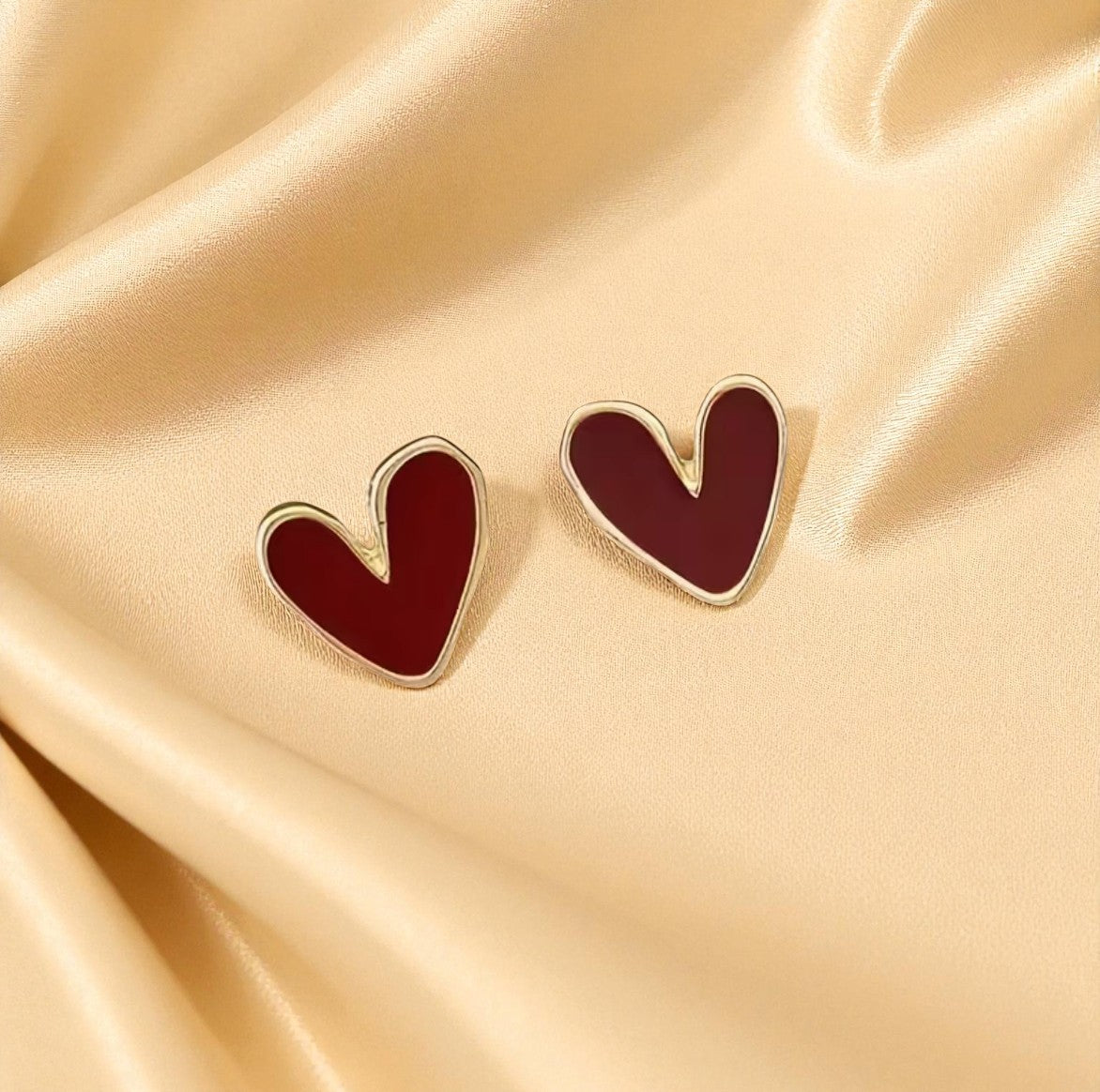 Sweet Red Heart Studs