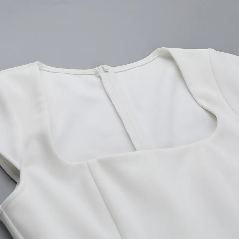Holly square neck puffy flair mini dress