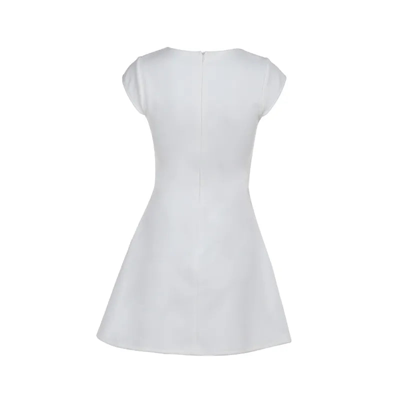 Holly square neck puffy flair mini dress