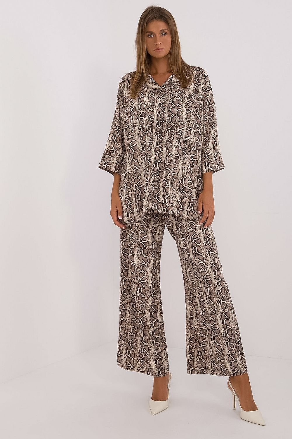 Nature print shirt and pant set