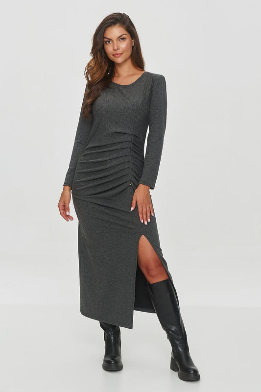 Side slit autumn dress