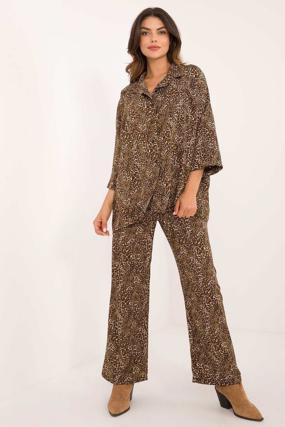 Nature print shirt and pant set