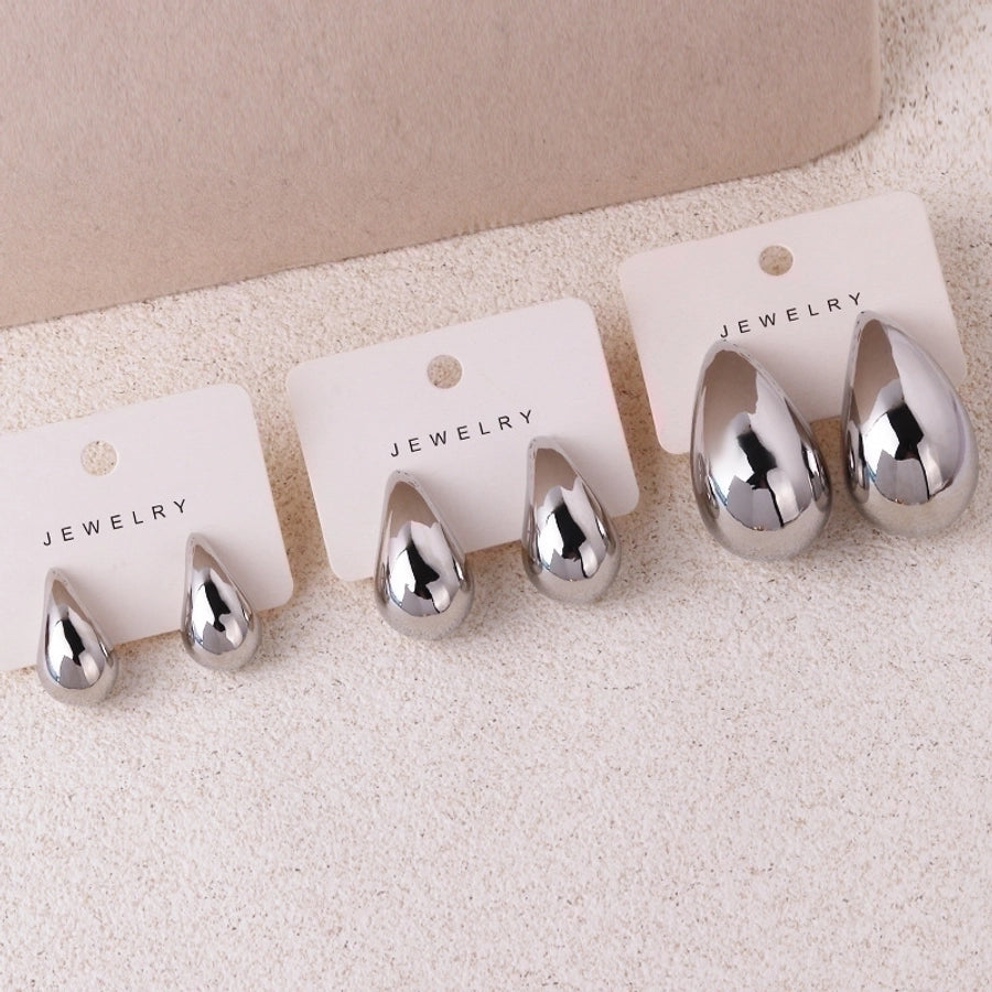 Water droplets plating copper ear studs